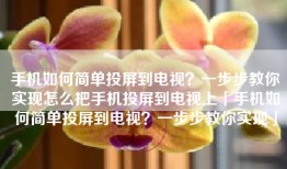 手机如何简单投屏到电视？一步步教你实现怎么把手机投屏到电视上「手机如何简单投屏到电视？一步步教你实现」